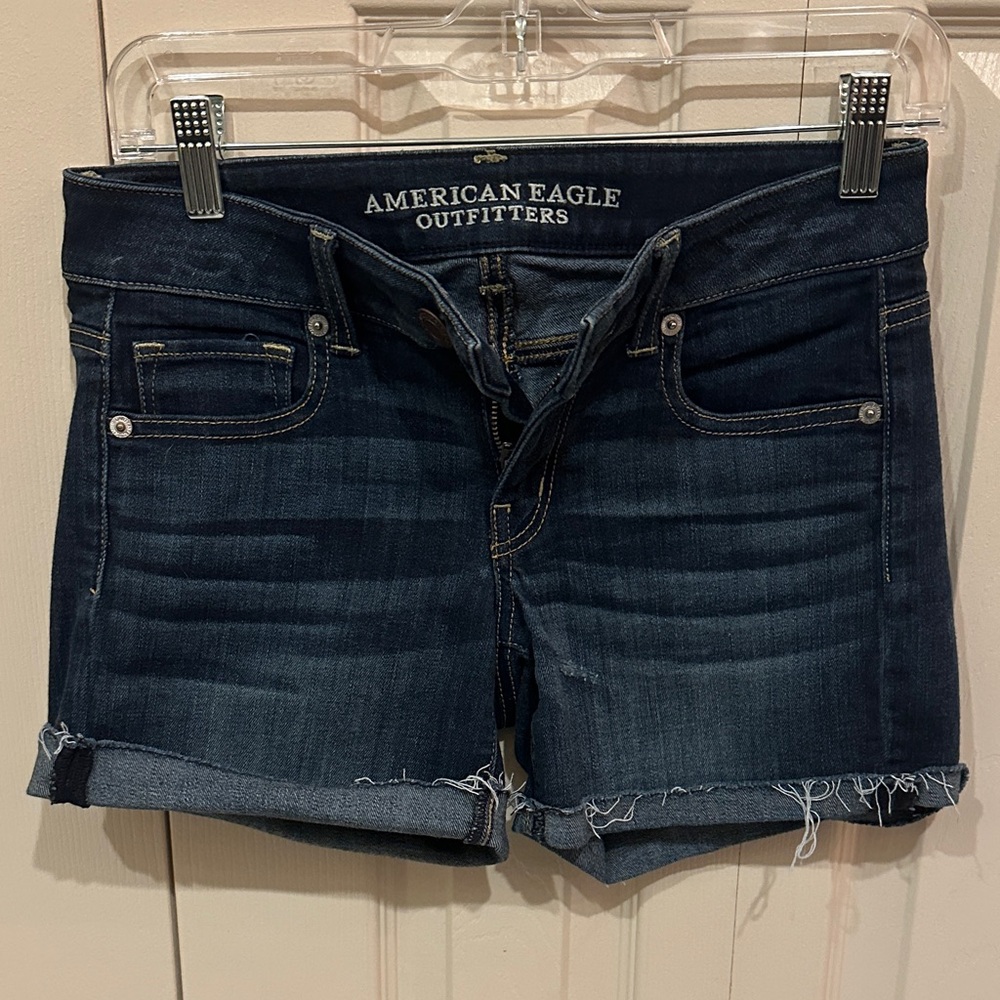 American Eagle Outfitters Super Stretch Dark Blue Jean Shorts